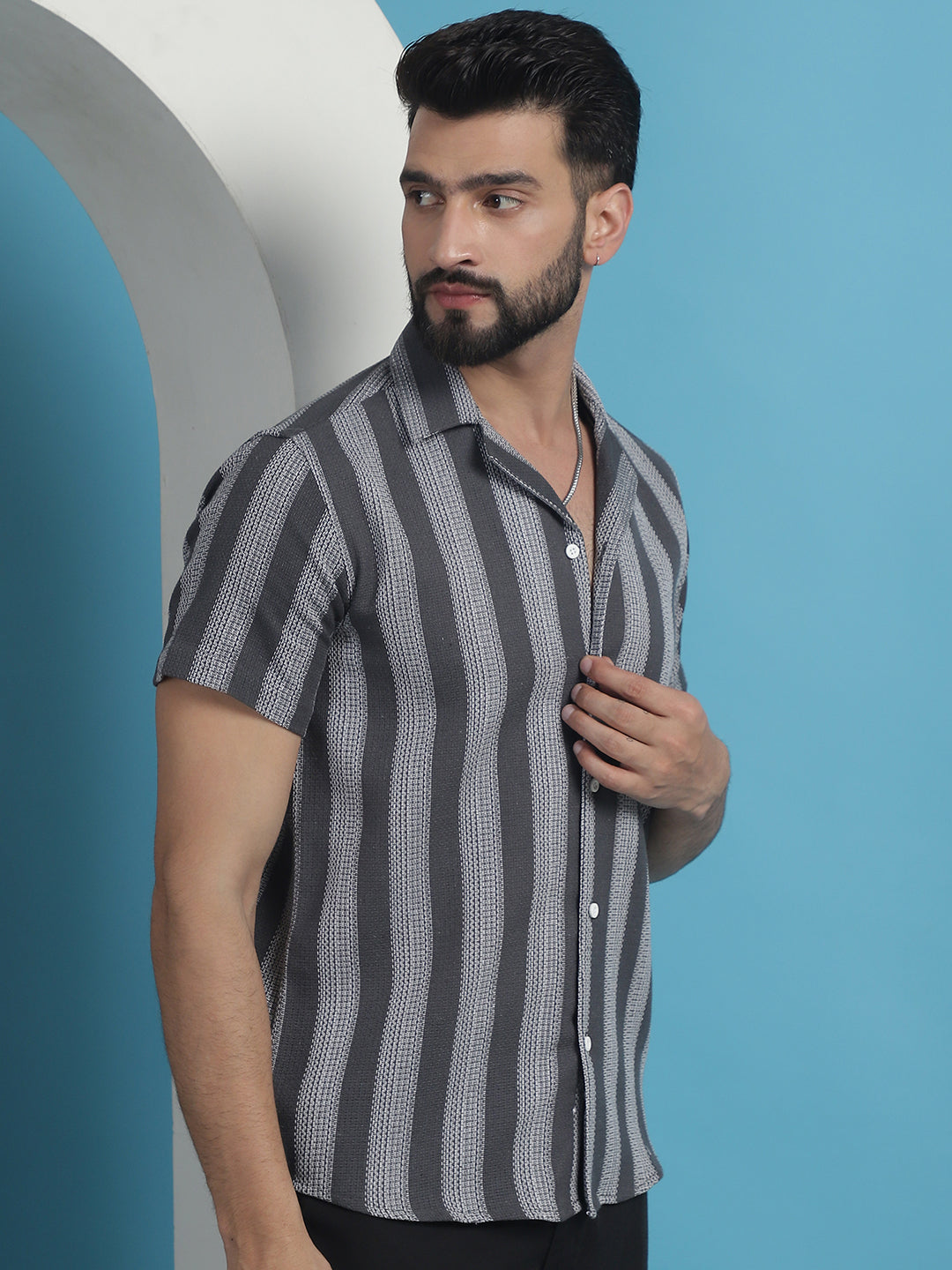 Printed Half Sleeve Cotton Shirt For Men