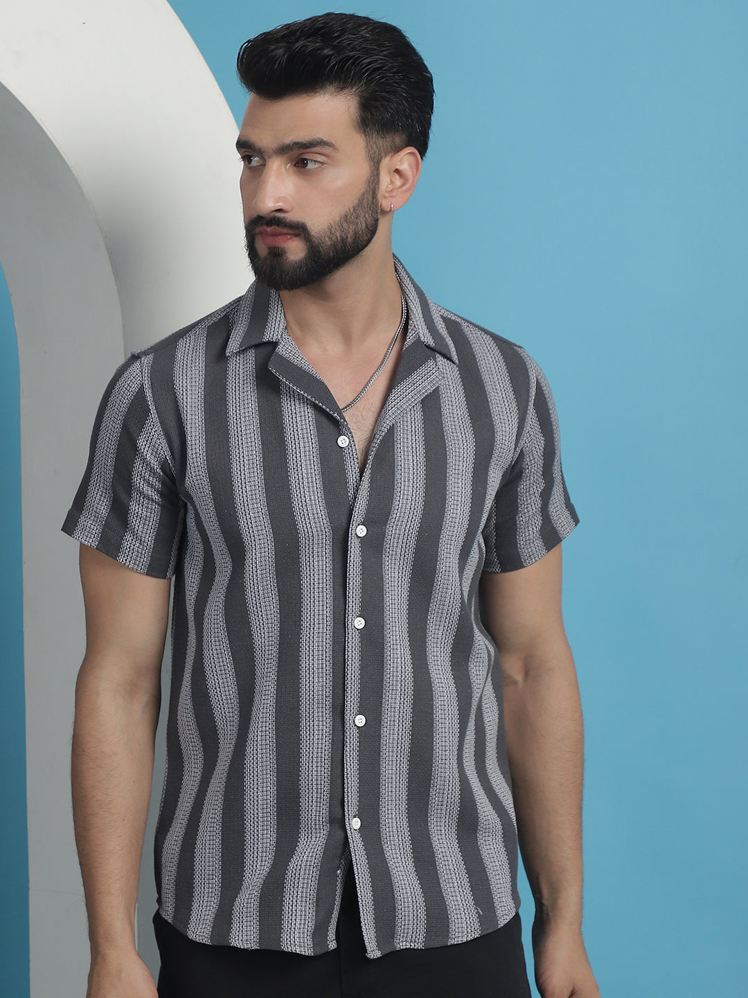 Printed Half Sleeve Cotton Shirt For Men