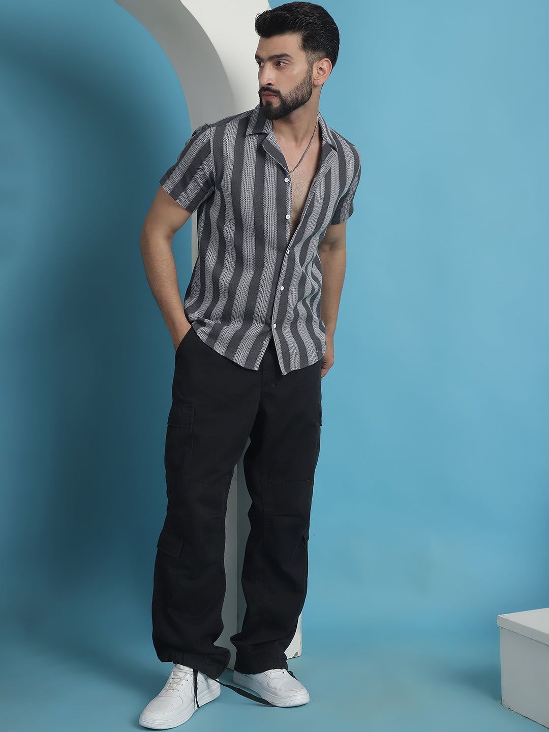 Printed Half Sleeve Cotton Shirt For Men