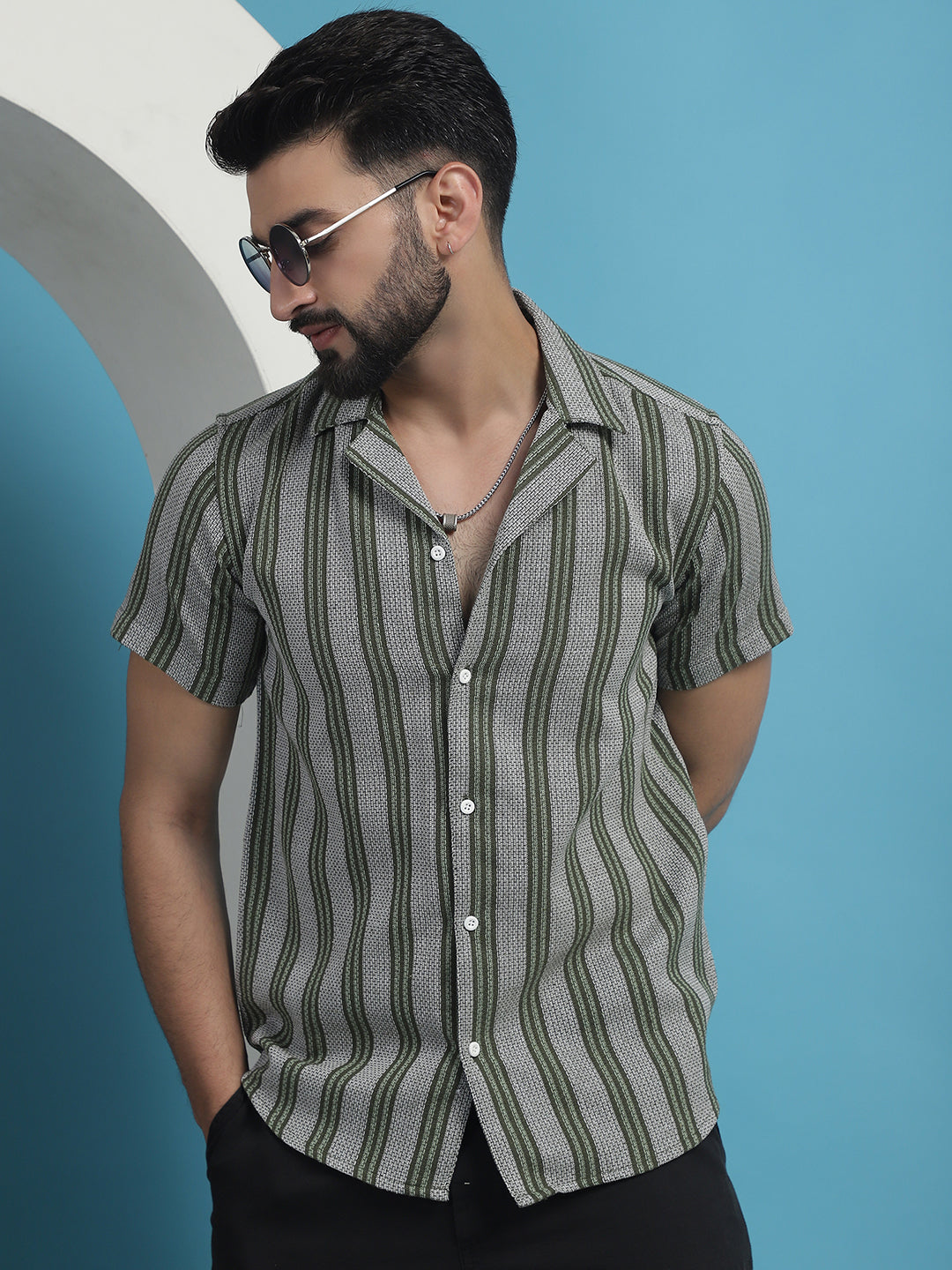 Printed Half Sleeve Cotton Shirt For Men
