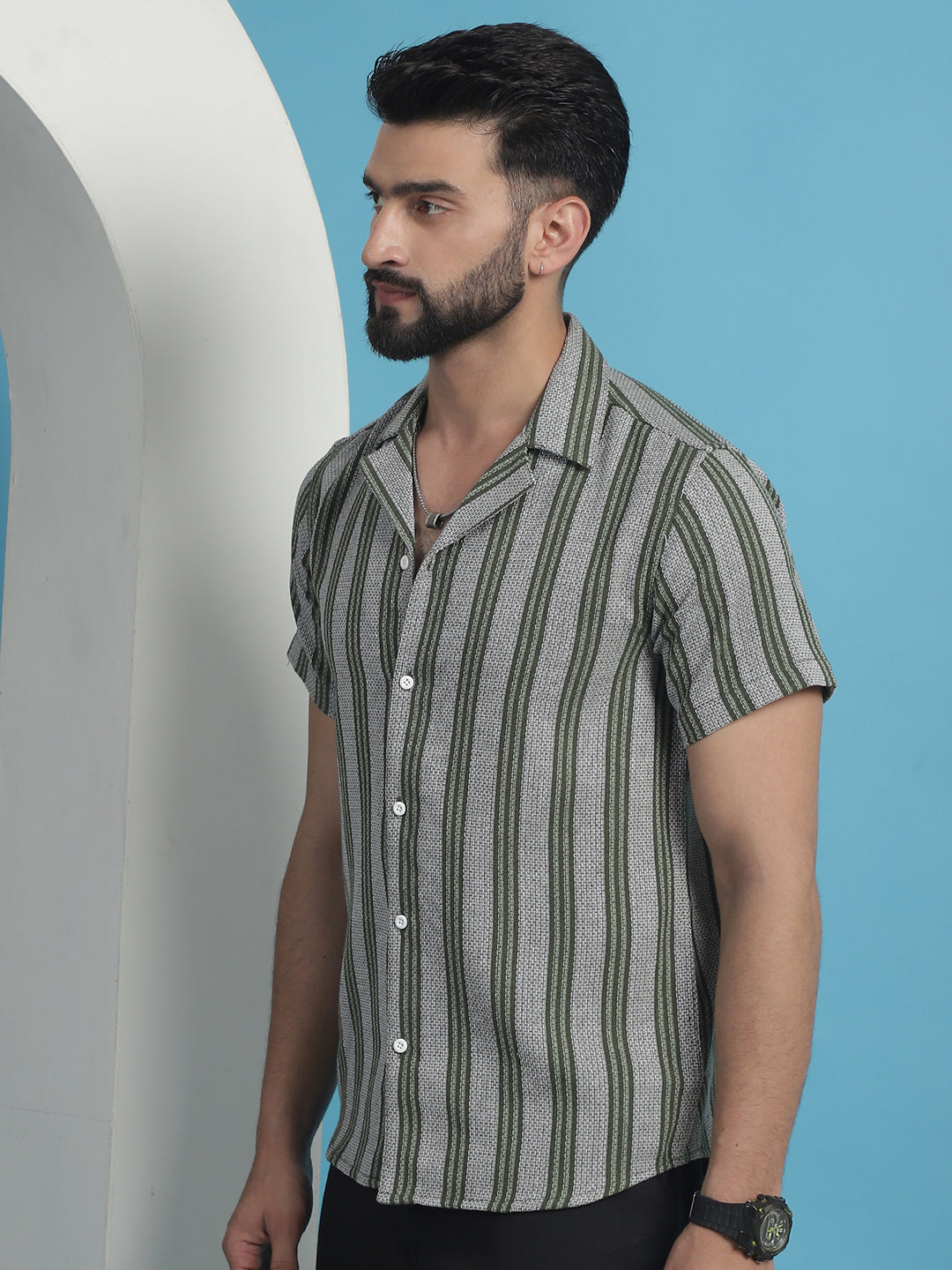 Printed Half Sleeve Cotton Shirt For Men