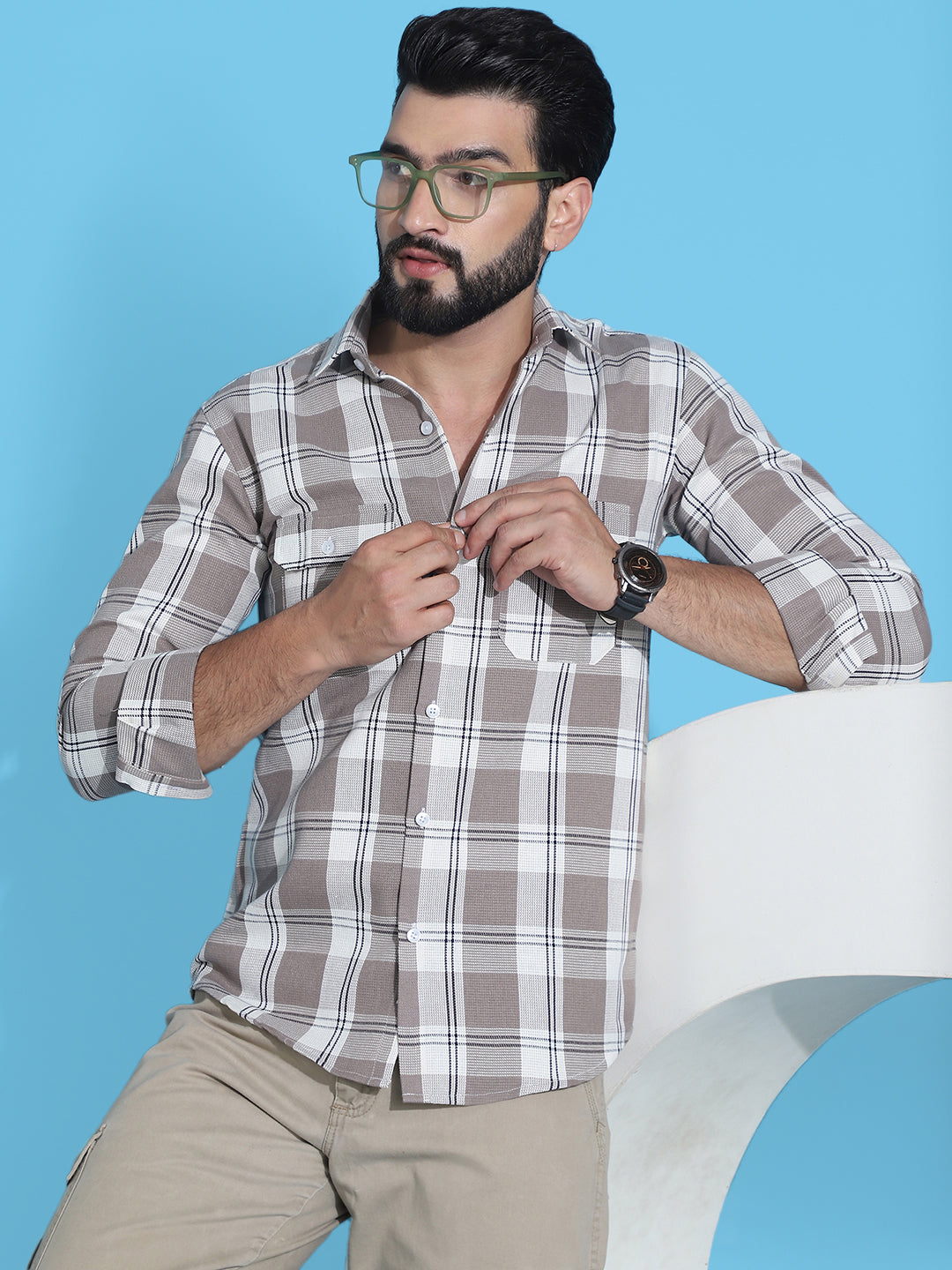 Checked Pure Cotton Shirt For Men