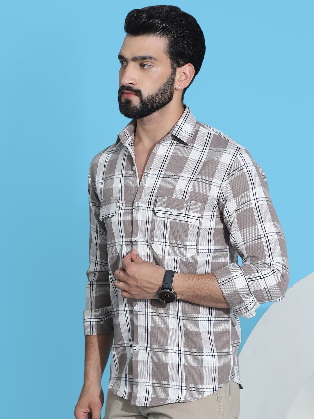 Checked Pure Cotton Shirt For Men
