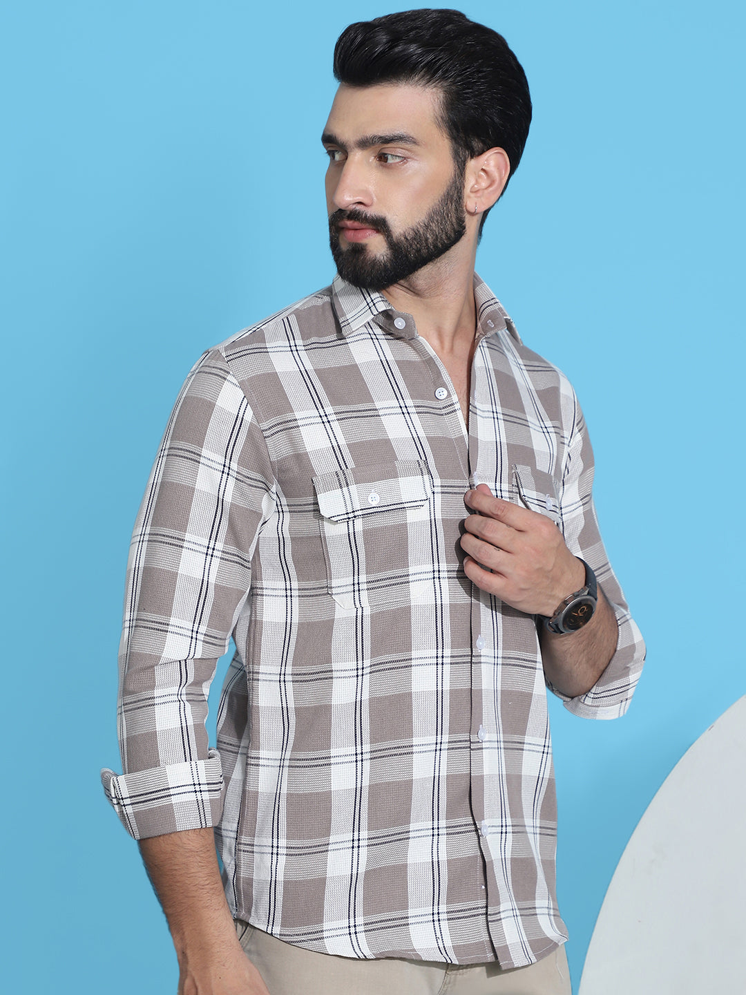 Checked Pure Cotton Shirt For Men