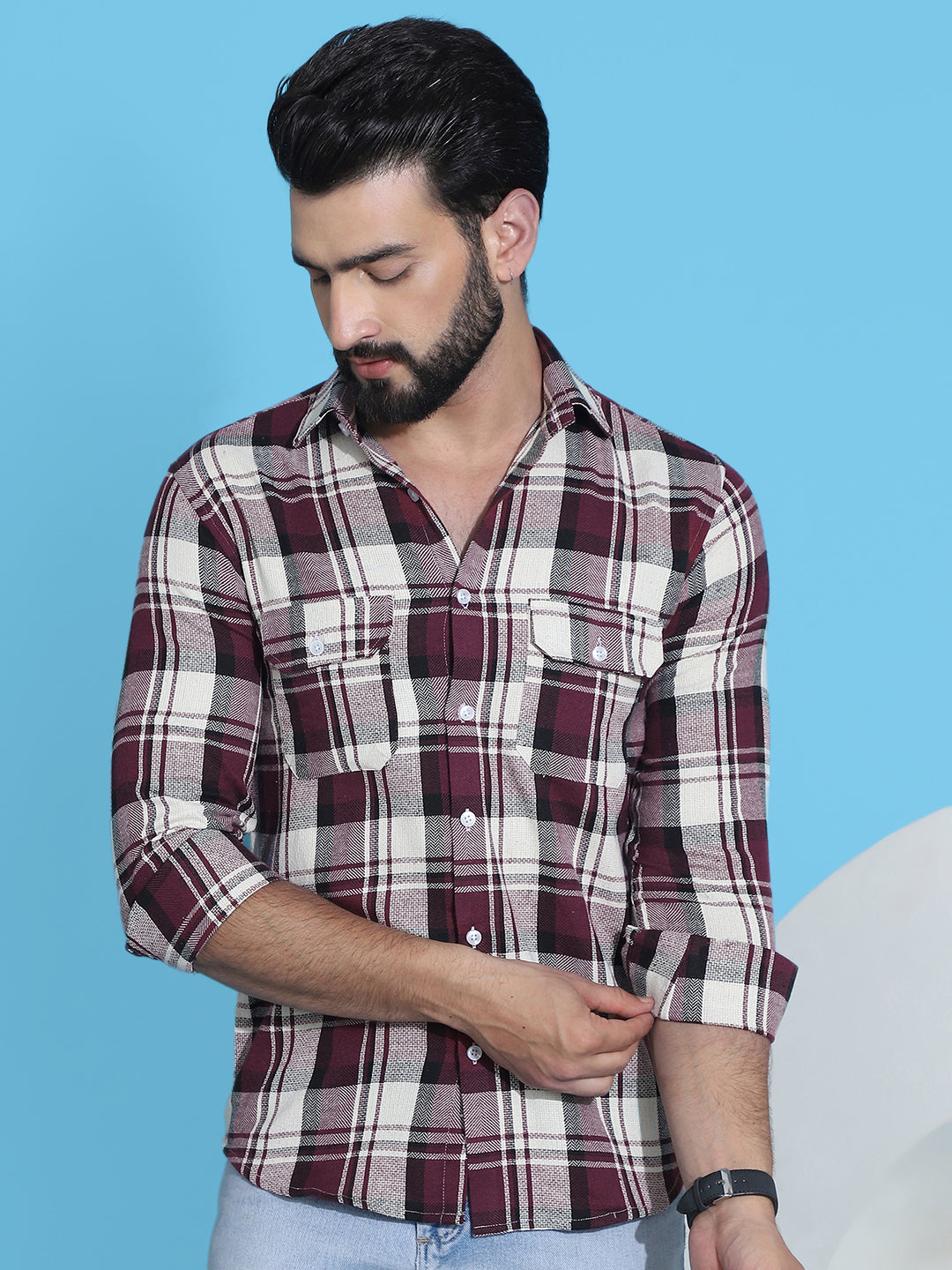 Checked Pure Cotton Shirt For Men