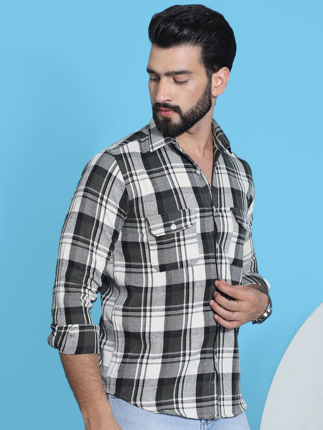 Checked Pure Cotton Shirt For Men