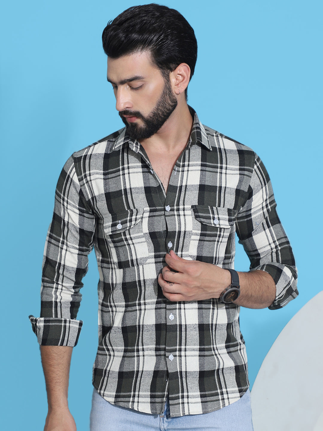 Checked Pure Cotton Shirt For Men