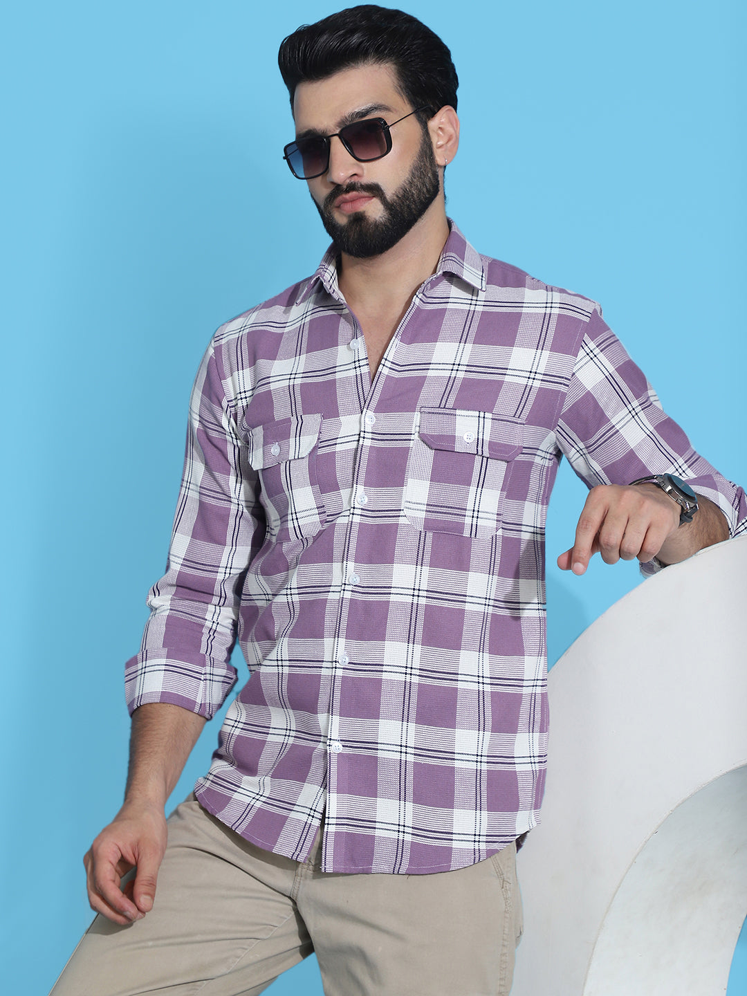 قميص من القطن الخالص منقوش للرجال