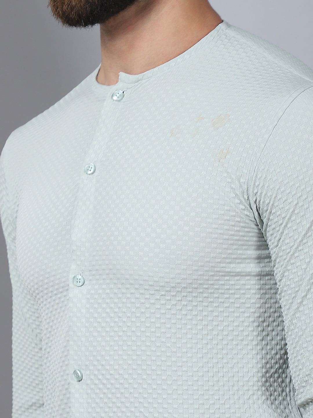 Self Design Cotton Blend Casual Shirt For Men