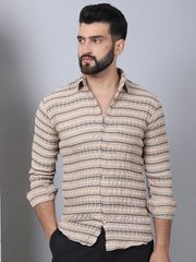 Indian Needle - Striped Cotton Casual Shirt for Men