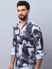 Abstract Printed Cotton Casual Shirt For Men