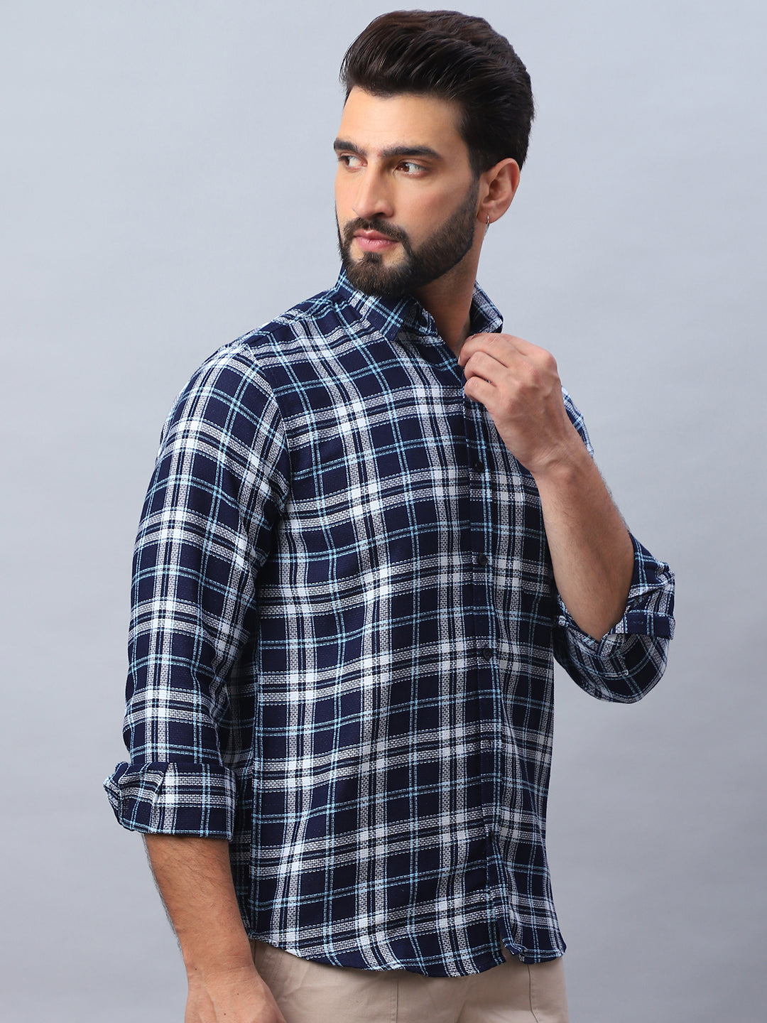 Checked Pure Cotton Casual Shirt For Men