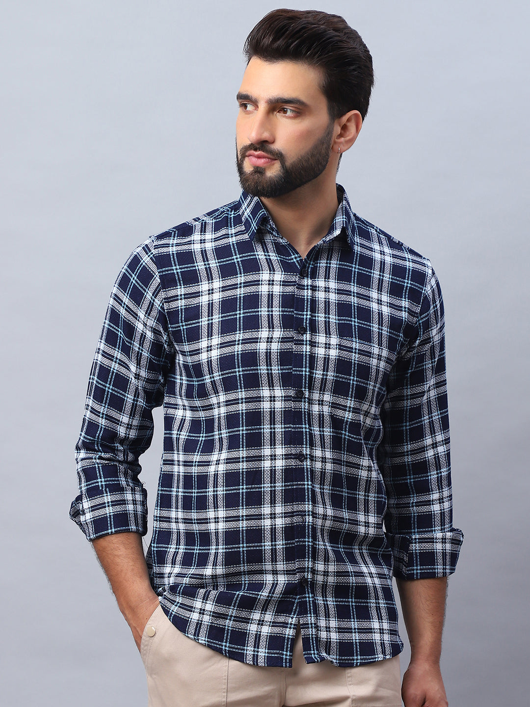 Checked Pure Cotton Casual Shirt For Men