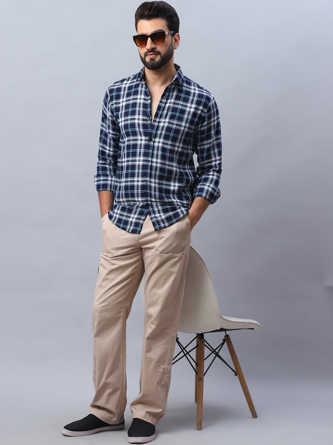 Checked Pure Cotton Casual Shirt For Men