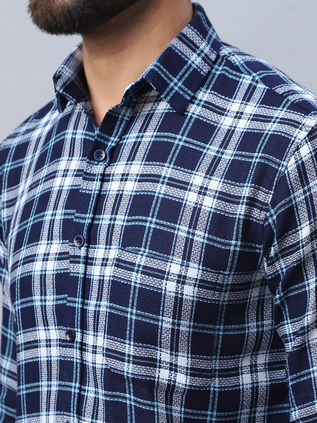 Checked Pure Cotton Casual Shirt For Men