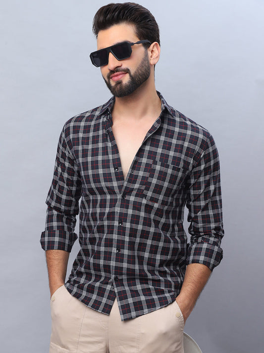Checked Pure Cotton Casual Shirt For Men