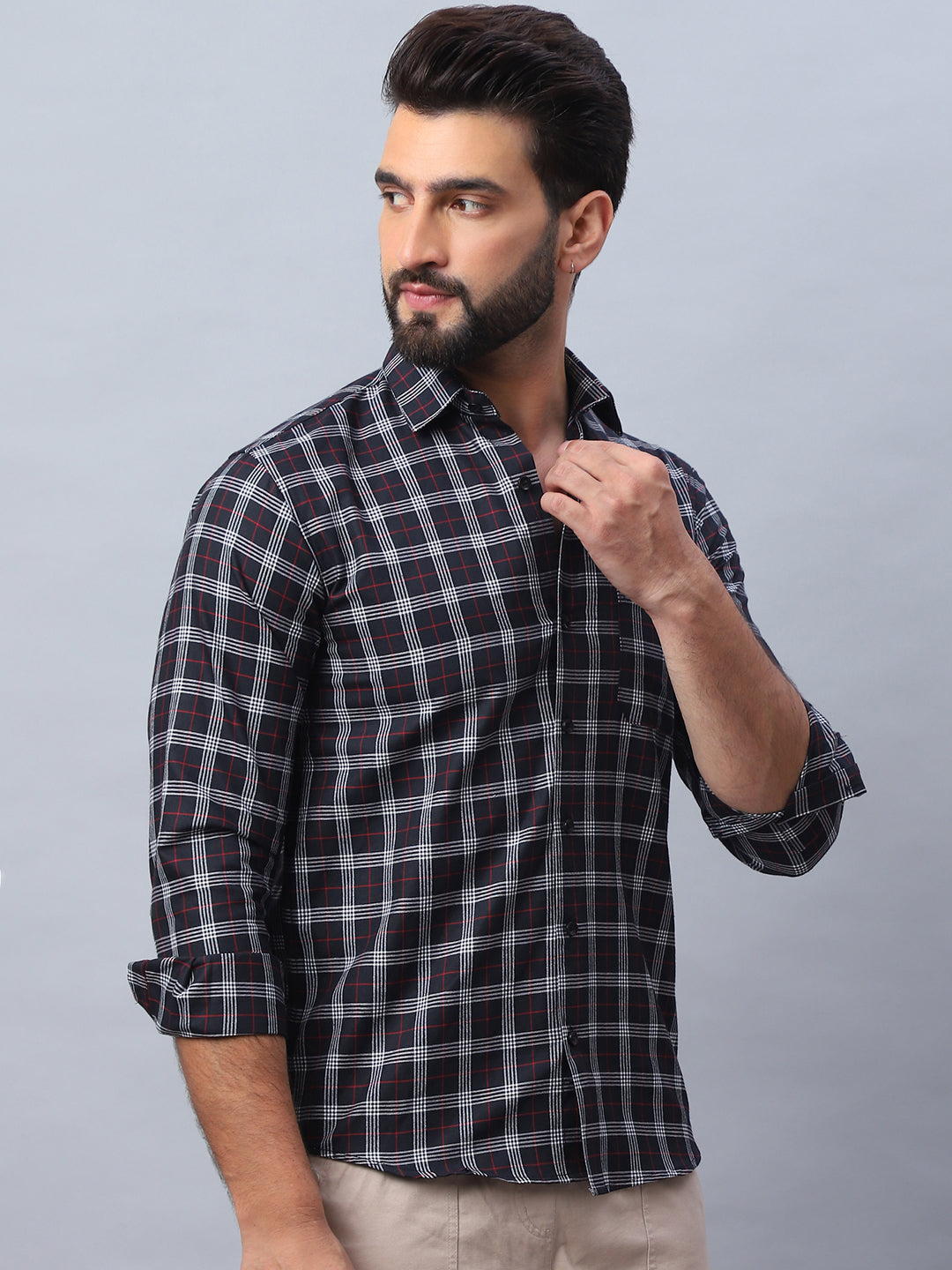 Checked Pure Cotton Casual Shirt For Men