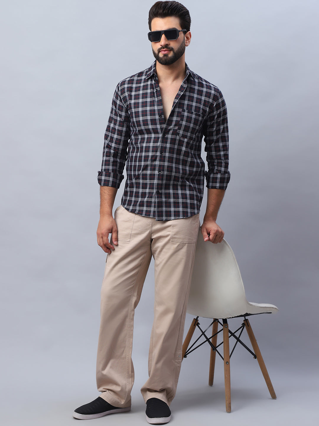 Checked Pure Cotton Casual Shirt For Men