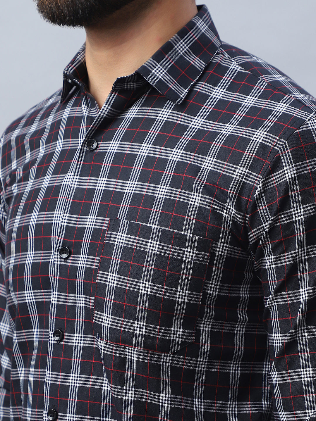 Checked Pure Cotton Casual Shirt For Men