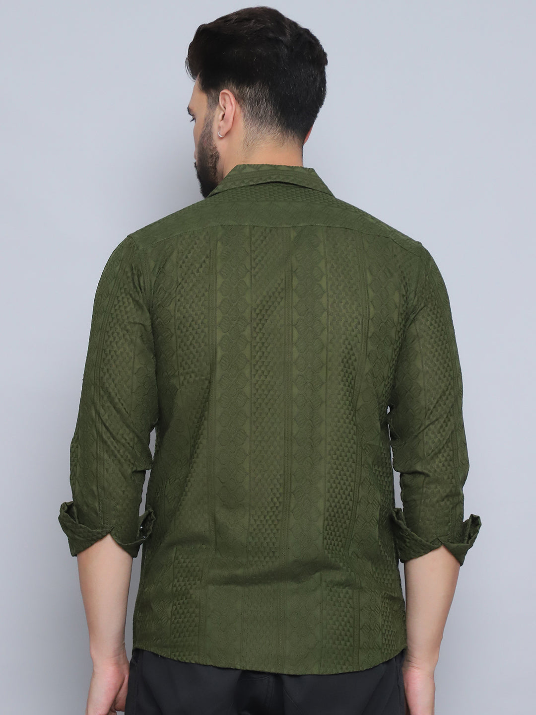 Mens Embroidered Cotton Casual Shirt