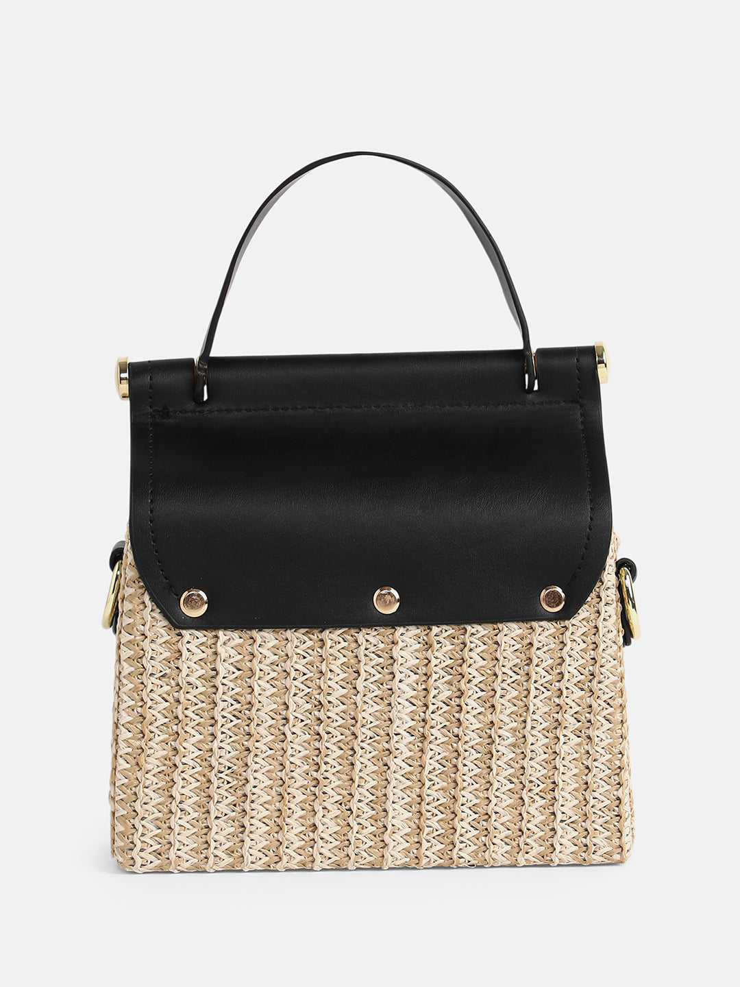 The Small Straw-Mã©Decin Hand Bag - Onyx Black