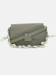 حقيبة يد منحنية مضلعة - أخضر زيتوني