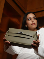 حقيبة كتف منحنية متداخلة - أخضر زيتوني