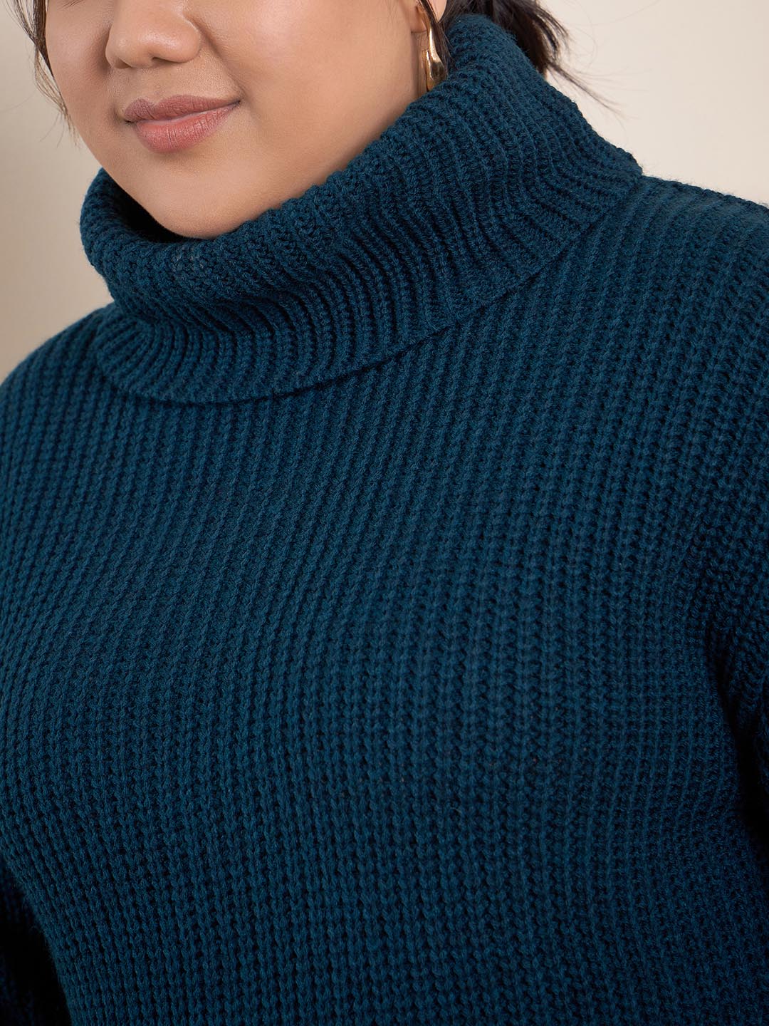 Ribbed Turtle Neck Pullover
