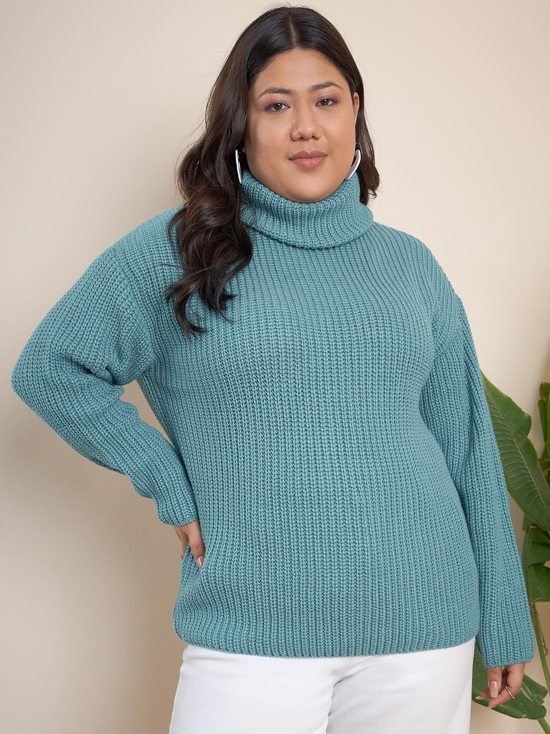 Ribbed Turtle Neck Pullover