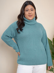 Ribbed Turtle Neck Pullover