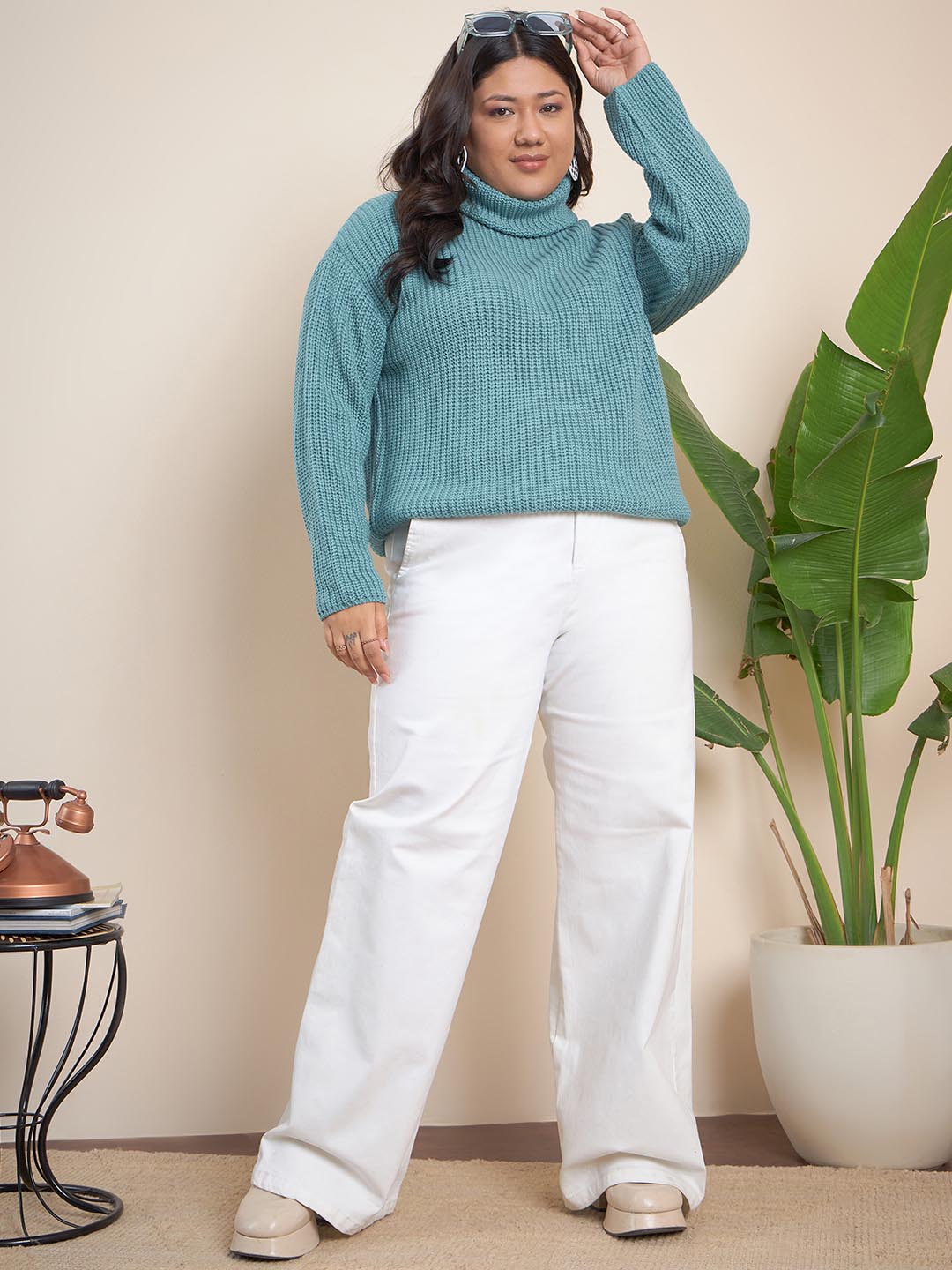 Ribbed Turtle Neck Pullover