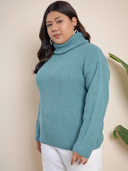 Ribbed Turtle Neck Pullover