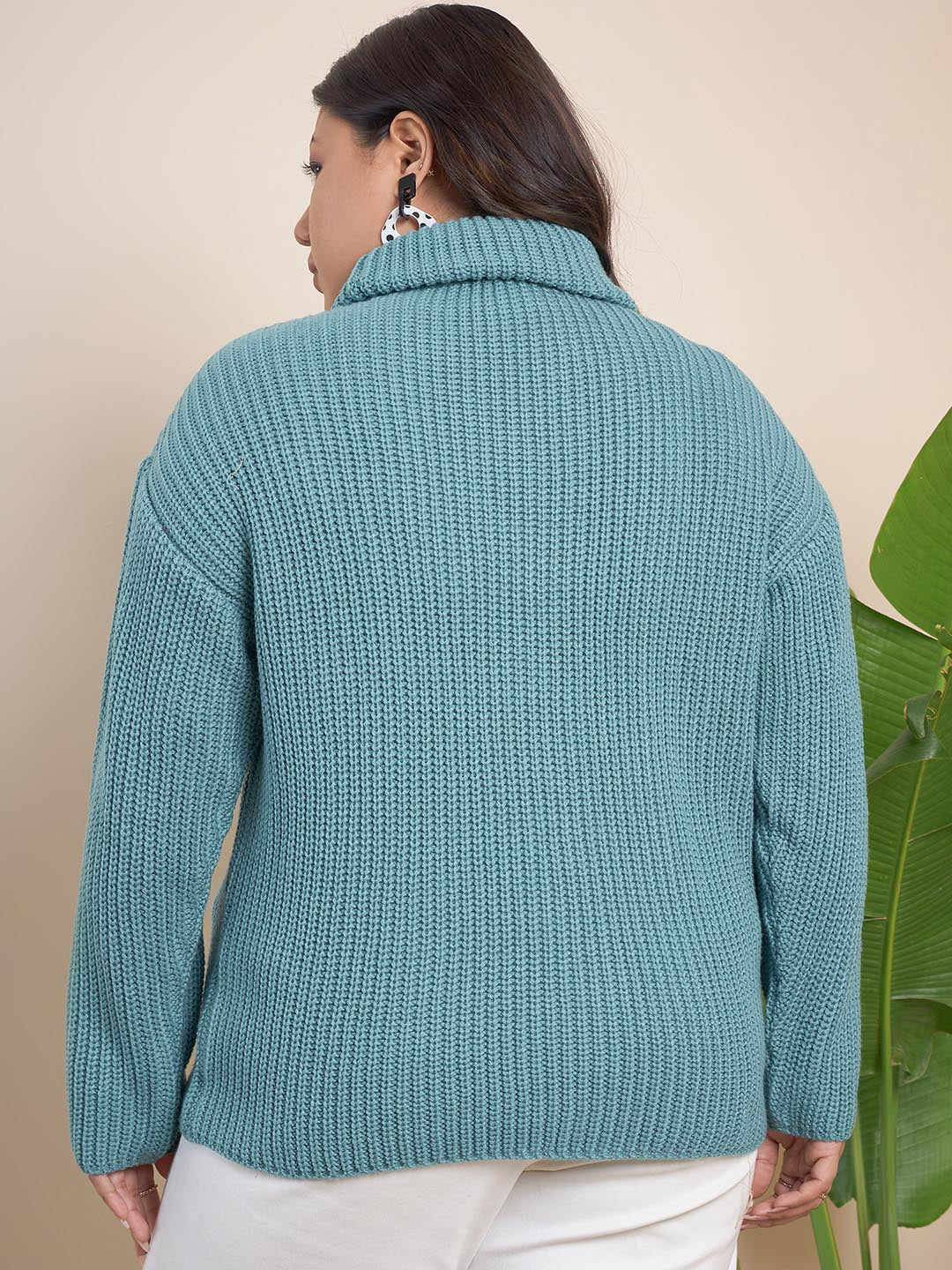 Ribbed Turtle Neck Pullover