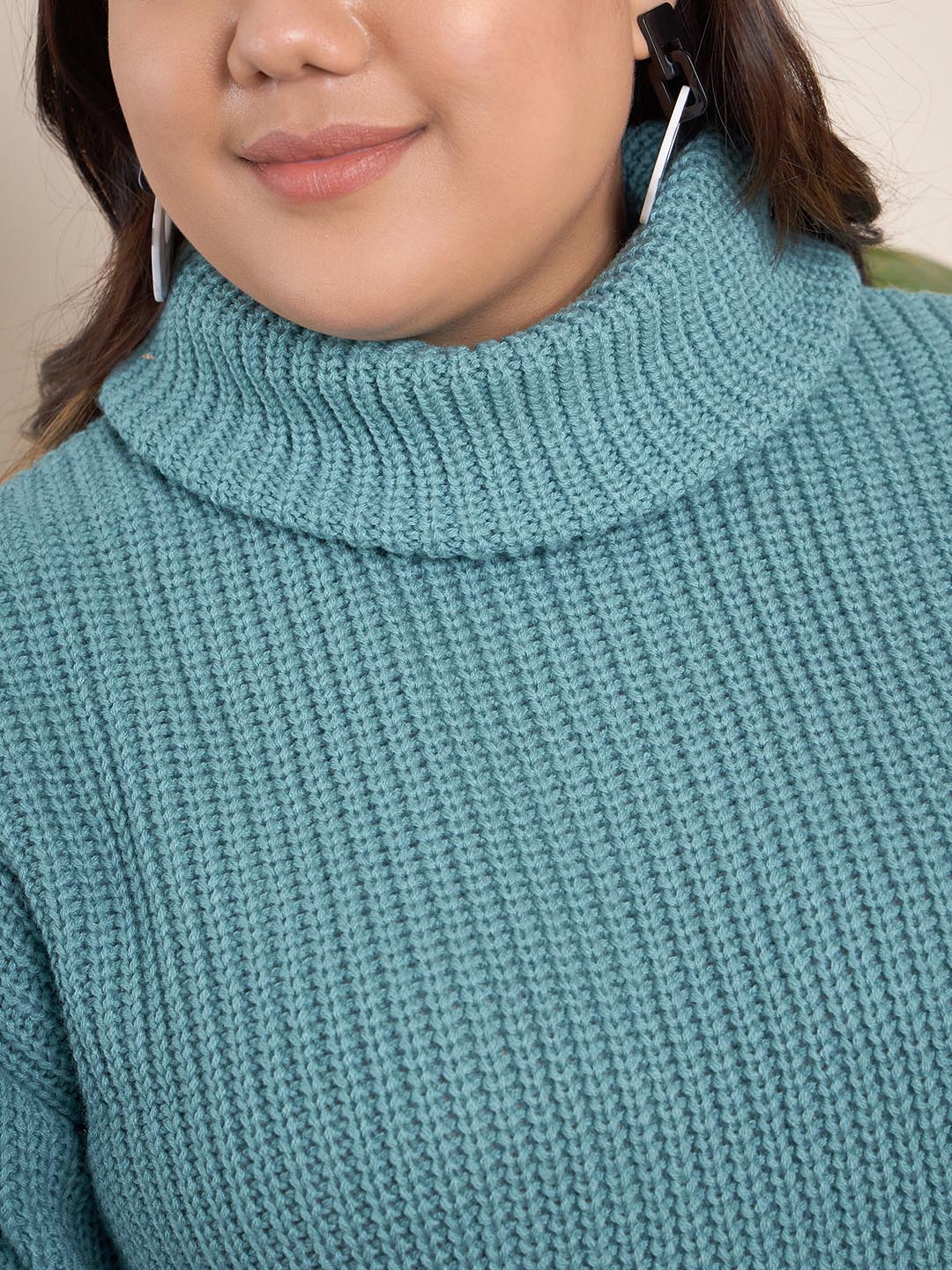 Ribbed Turtle Neck Pullover
