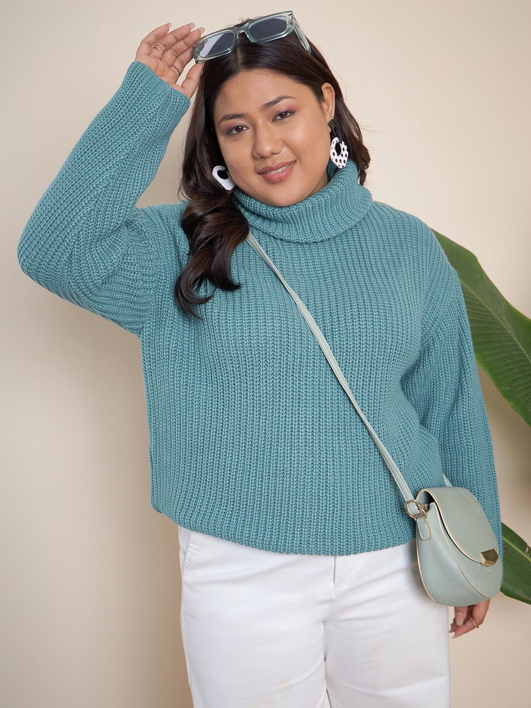 Ribbed Turtle Neck Pullover