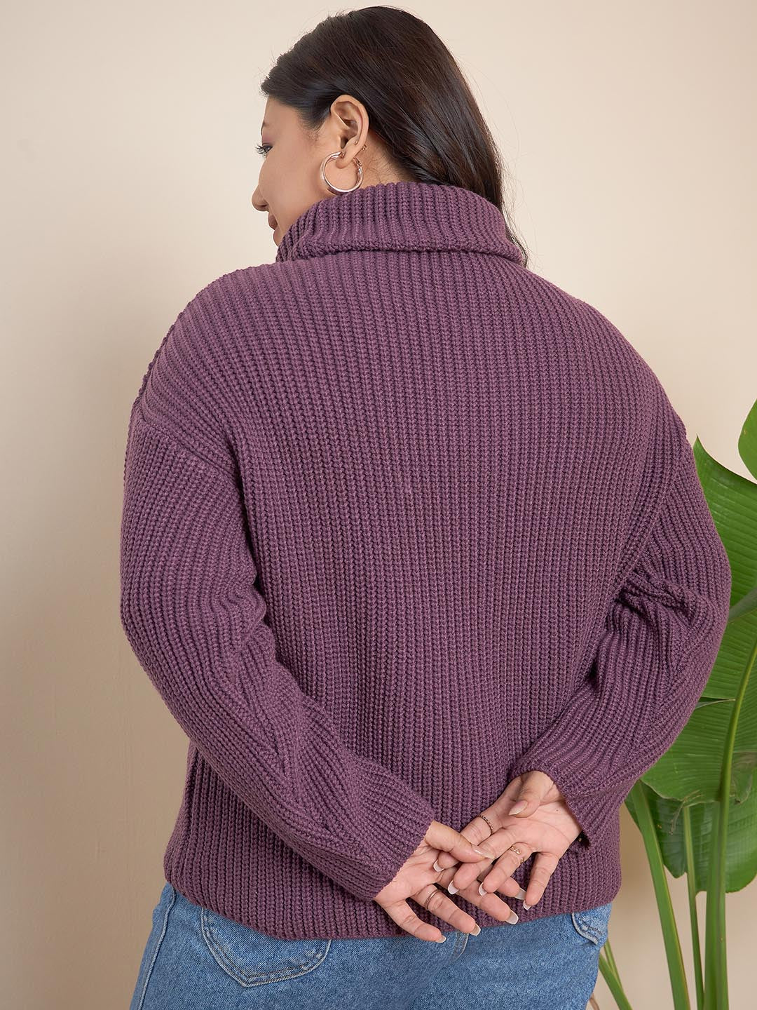 Ribbed Turtle Neck Pullover