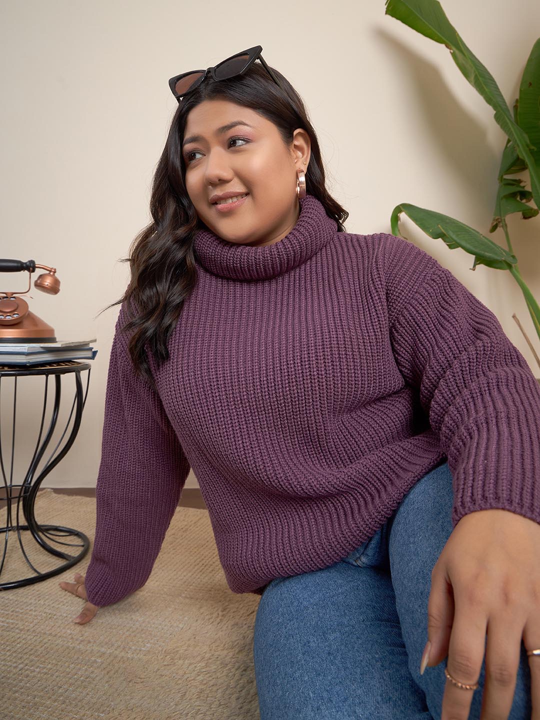 Ribbed Turtle Neck Pullover