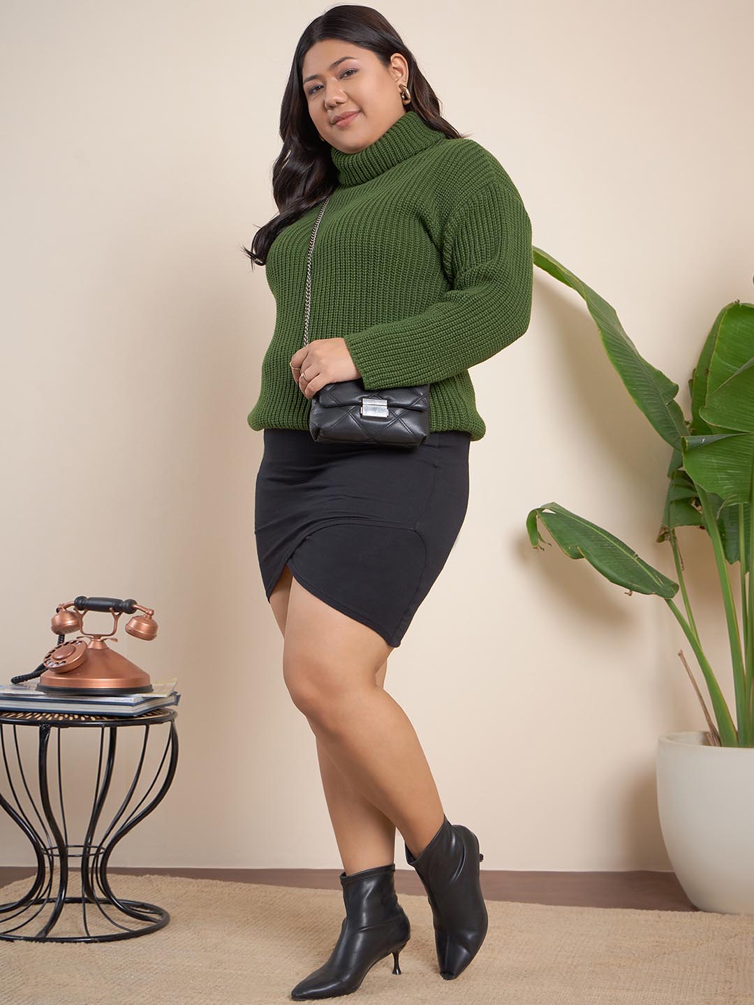 Ribbed Turtle Neck Pullover