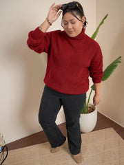 Ribbed Turtle Neck Pullover