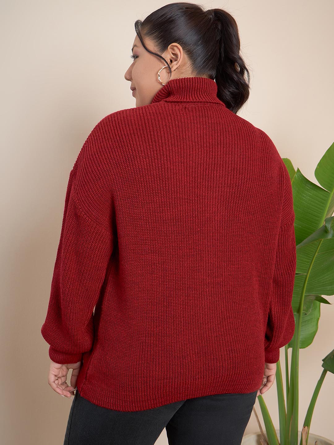 Ribbed Turtle Neck Pullover