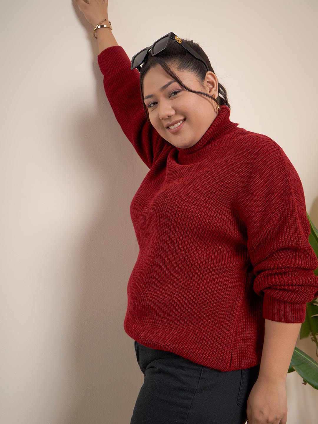 Ribbed Turtle Neck Pullover