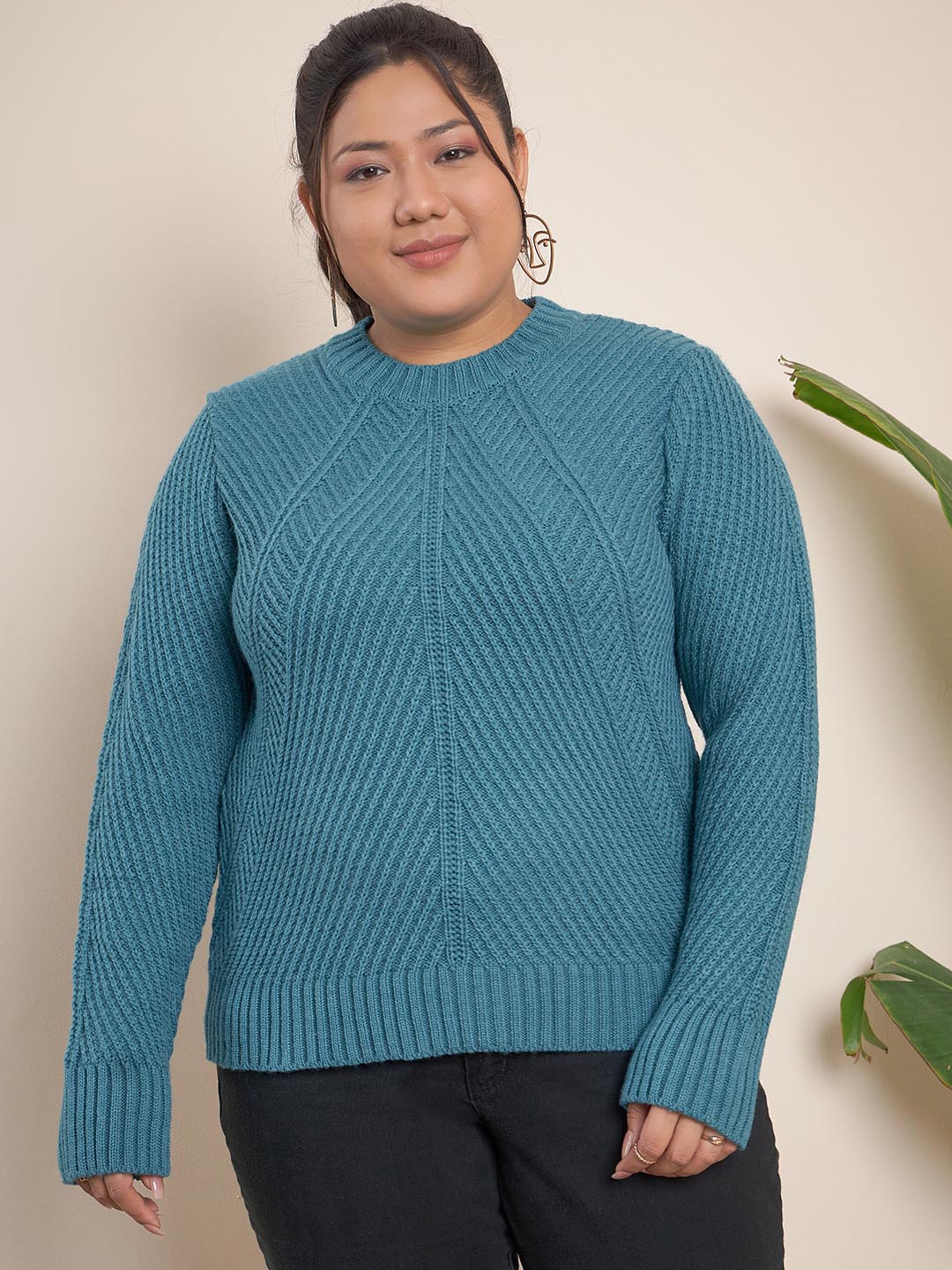 Cable knitted sweater