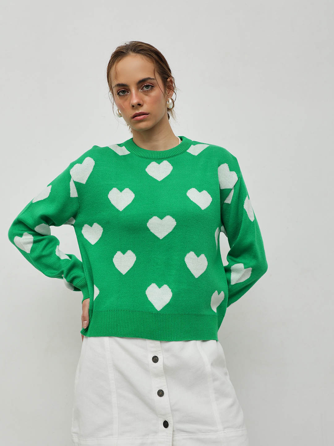 Acrylic Heart Sweater