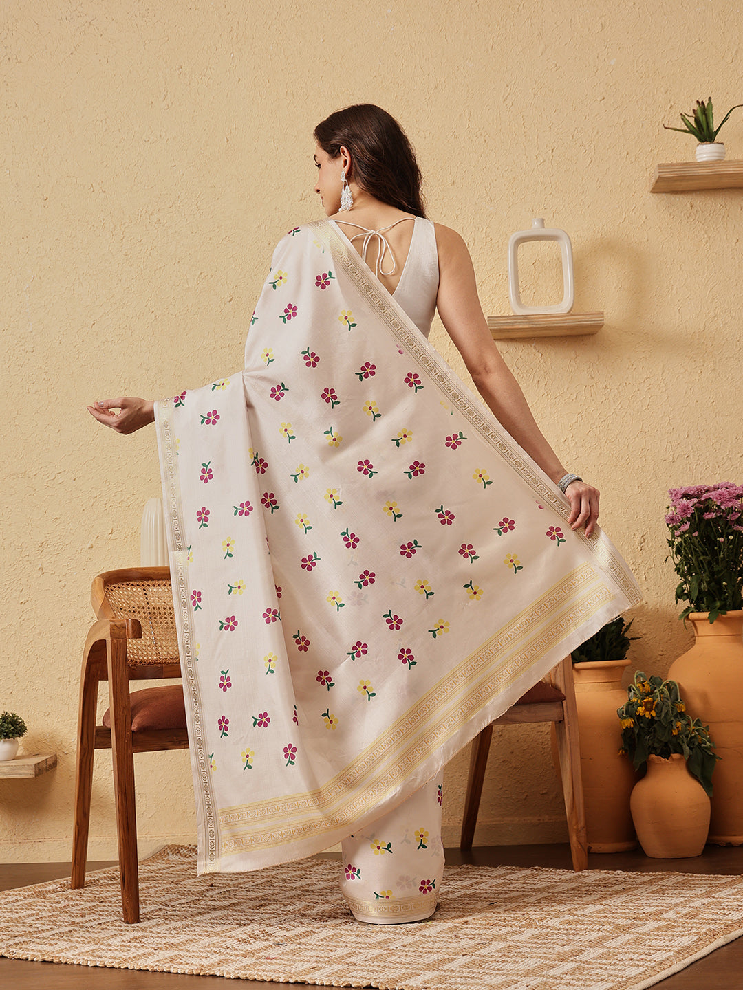 Floral Printed Soft Silk Saree