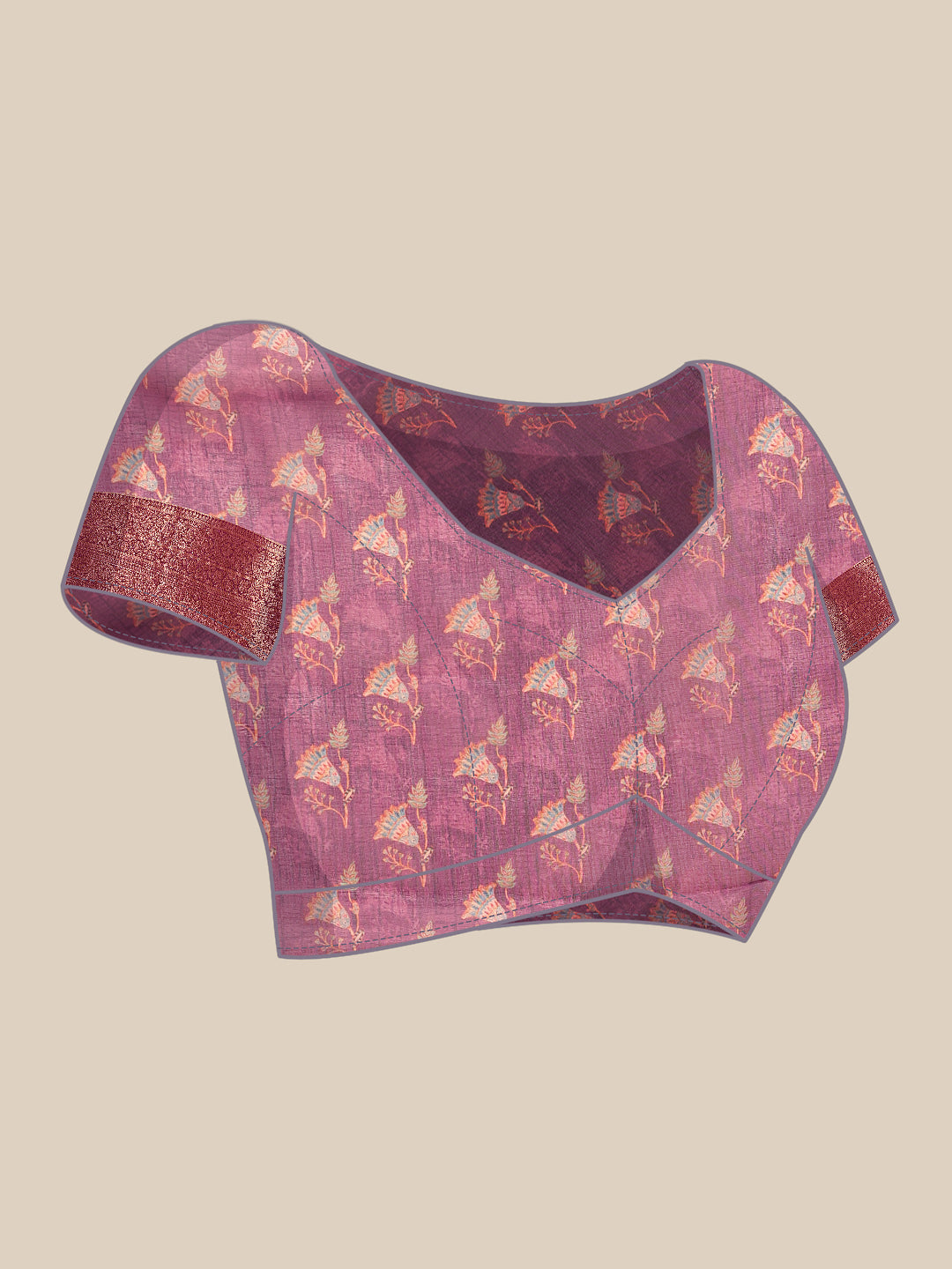 Digital Printed Kalamkari Chanderi Silk Saree With Woven Border & Rich Pallu