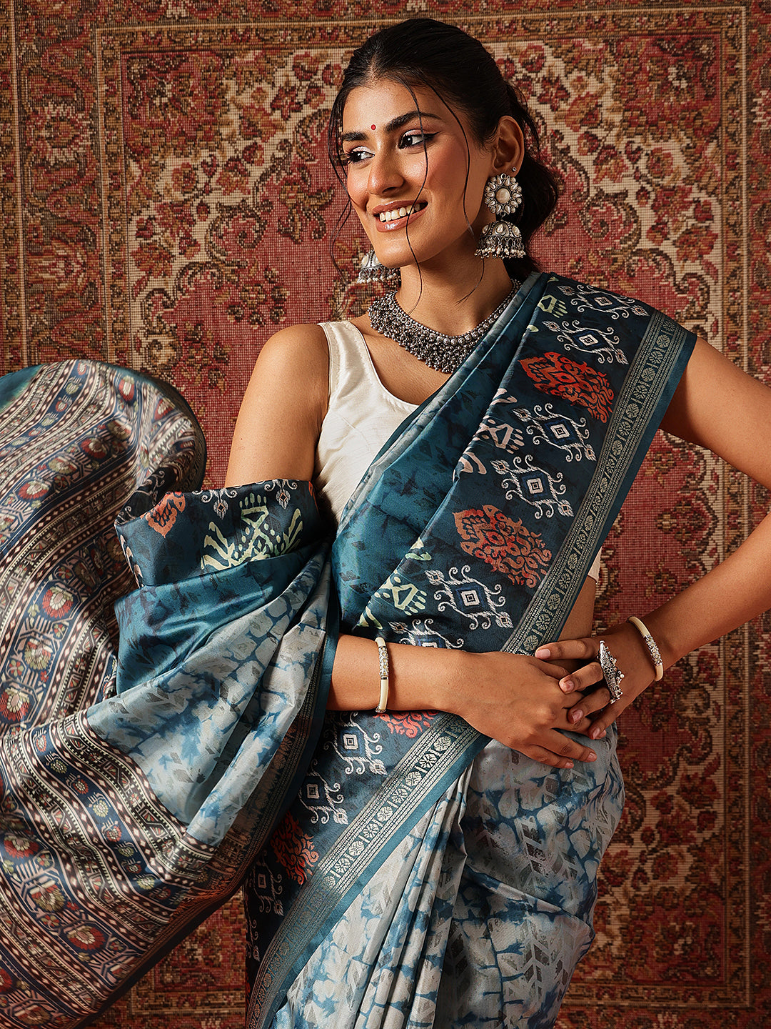 Digital Printed Art Silk Saree