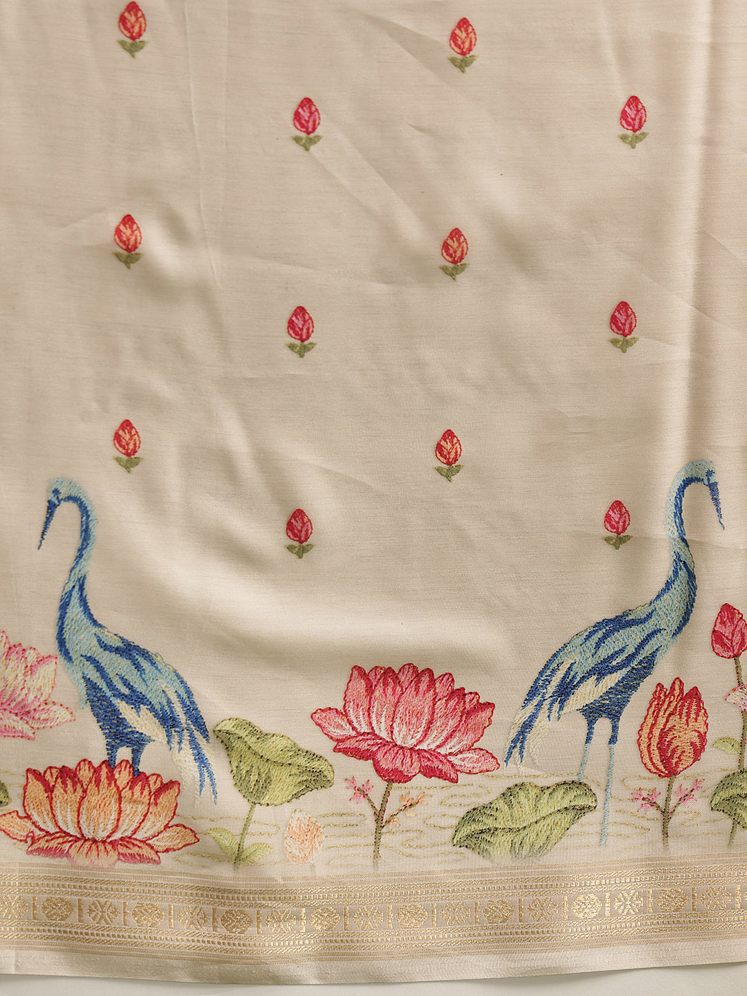 Floral Digital Printed Art Silk Festive Saree With Unstitched Blouse Piece
