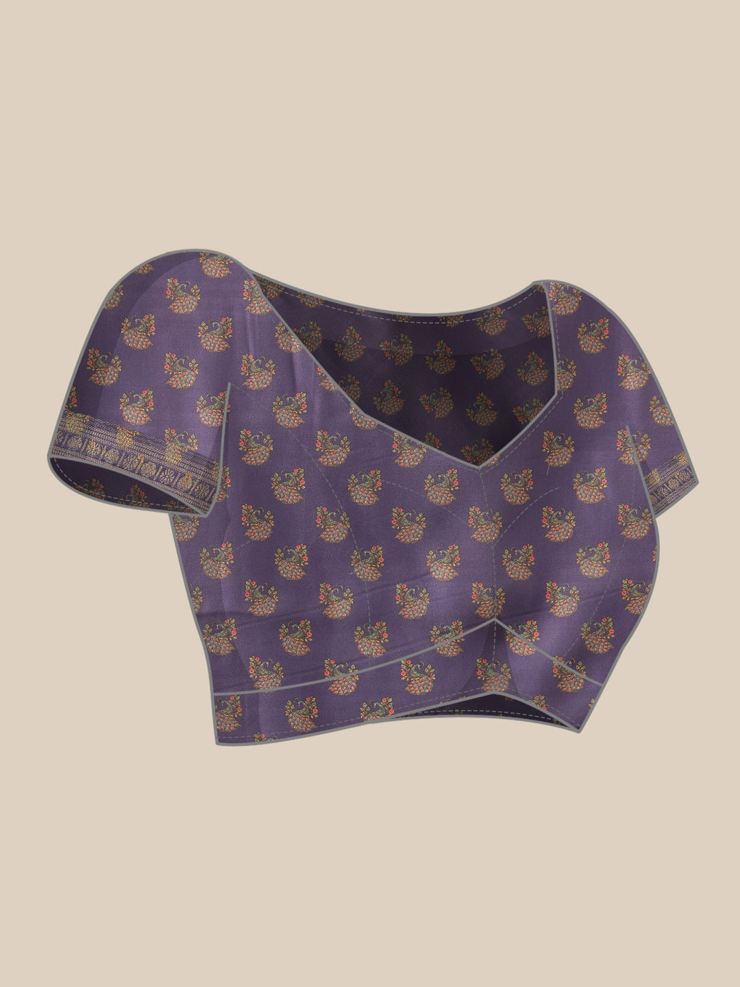 Kalamkari Printed Art Silk Festive Saree With Unstitched Blouse Piece