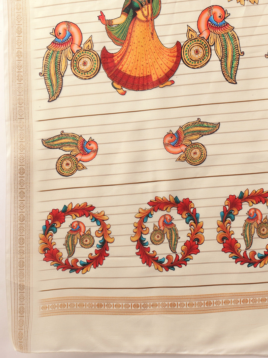 Digital Printed Festive Collection Mayli Tanjore Art Inspired Saree