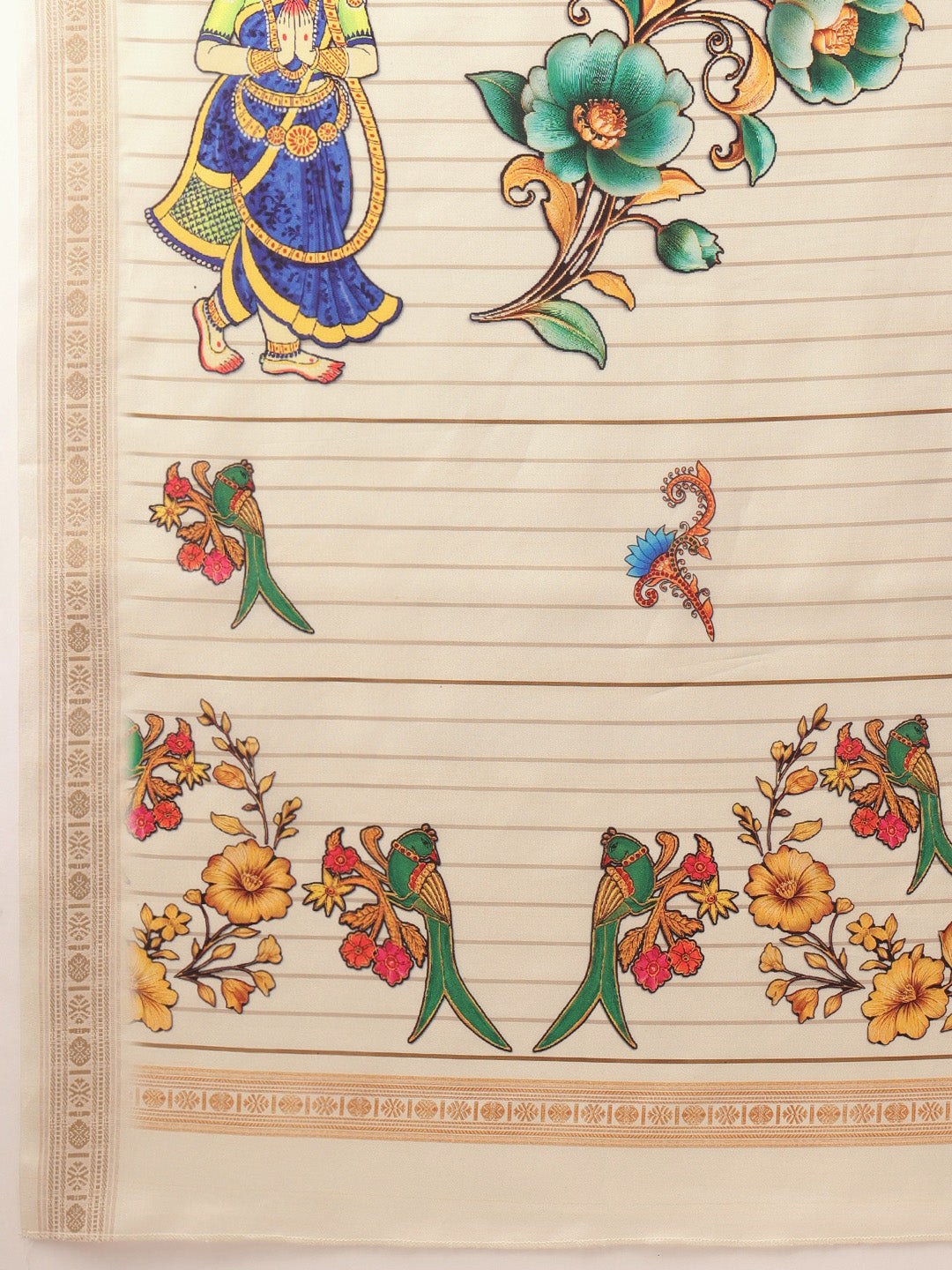 Digital Printed Festive Collection Mayli Tanjore Art Inspired Saree